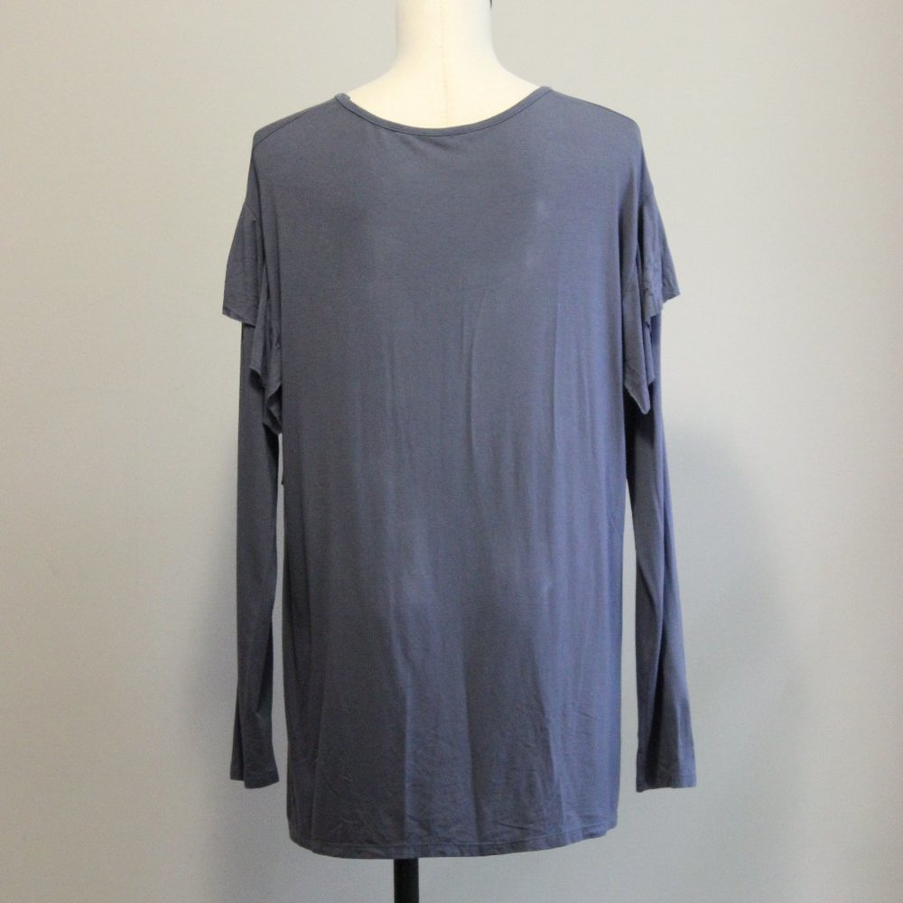 Fringed Ruffle Boho Bamboo Tunic Top - Picture 3 of 5